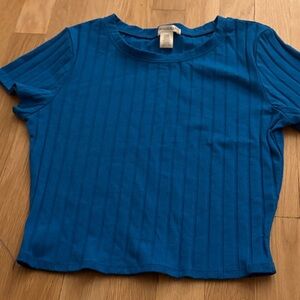 Bozzolo Vibrant Blue Ribbed Tee